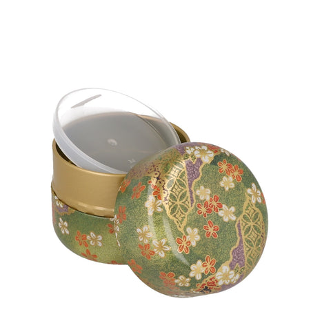 Canister Green Flowers